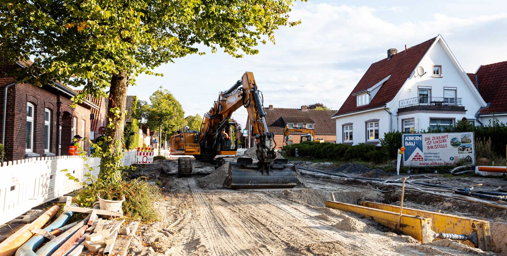 Bild der Bauarbeiten 1 - Sanierung Bahnhofstraße Esens – Bauabschnitte und Umleitungen